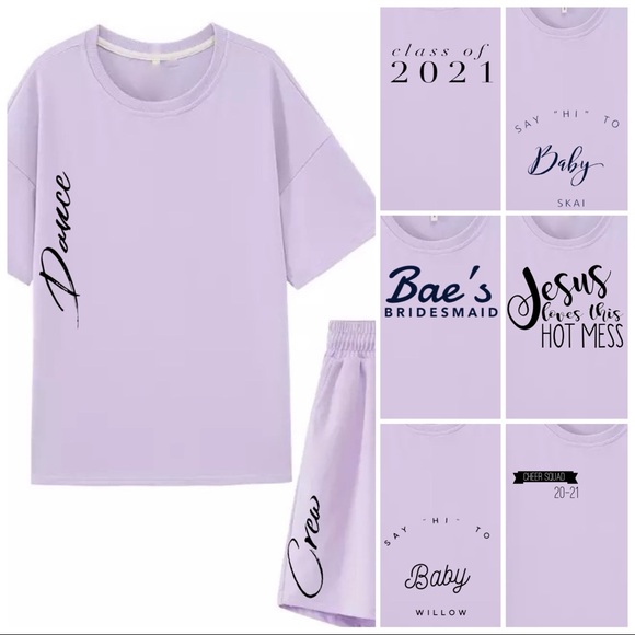 2-in-1 Wisteria ss Sweatshirt + Short (custom) SET - Picture 2 of 16